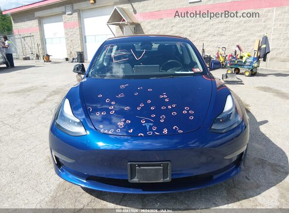 5YJ3E1EB8NF159324 2022 TESLA MODEL 3 Синий Вид сзади