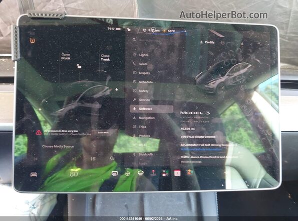 5YJ3E1EB8NF239996 2022 TESLA MODEL 3 Gray უკანა სავარძლების ხედი