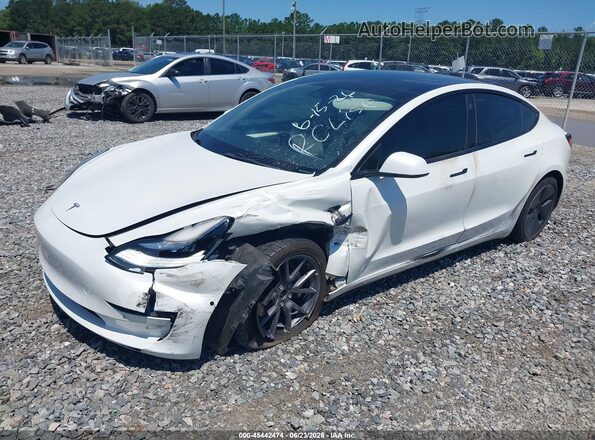 5YJ3E1EB8NF244390 2022 TESLA MODEL 3 White წინა მარცხენა ხედი სამი მეოთხედიდან