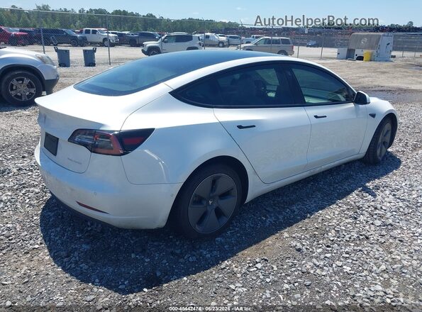 5YJ3E1EB8NF244390 2022 TESLA MODEL 3 White უკანა მარჯვენა