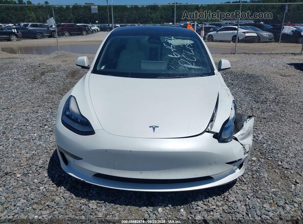 5YJ3E1EB8NF244390 2022 TESLA MODEL 3 White წინა პანელის ხედი