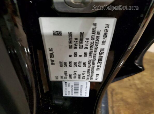 5YJ3E1EB8NF272108 2022 TESLA MODEL Black Շարժիչի բաժամունքի տեսք