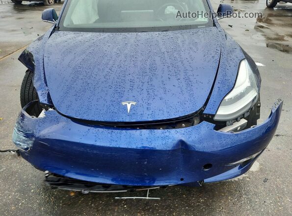 5YJ3E1EB9JF133812 2018 TESLA MODEL Синий Вид задней части салона
