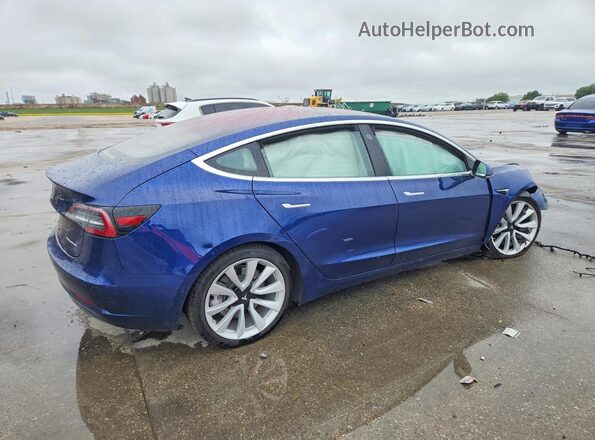 5YJ3E1EB9JF133812 2018 TESLA MODEL Синий Задняя правая четверть