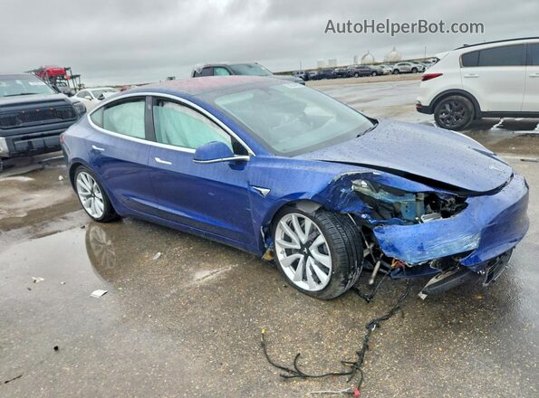 5YJ3E1EB9JF133812 2018 TESLA MODEL Синий Передняя правая четверть