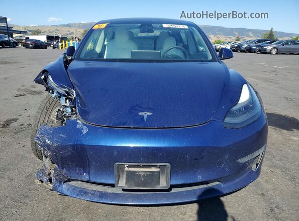5YJ3E1EB9MF032855 2021 TESLA MODEL Синий Вид спереди