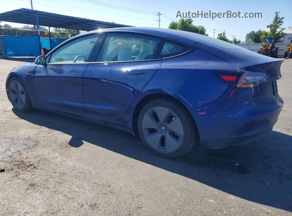 5YJ3E1EB9MF032855 2021 TESLA MODEL Синий Задняя левая четверть