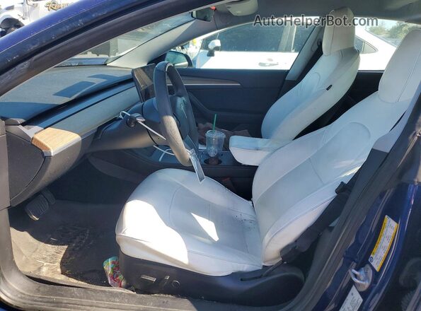5YJ3E1EB9MF032855 2021 TESLA MODEL Синий Вид салона спереди