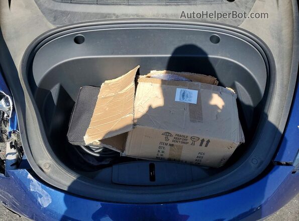 5YJ3E1EB9MF032855 2021 TESLA MODEL Синий Вид задней части салона
