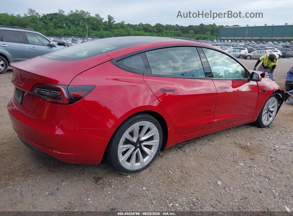 5YJ3E1EB9MF060865 2021 TESLA MODEL 3 Красный Задняя правая четверть