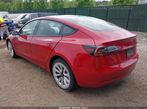 5YJ3E1EB9MF060865 2021 TESLA MODEL 3 Красный Задняя левая четверть