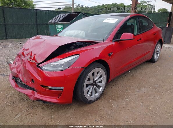 5YJ3E1EB9MF060865 2021 TESLA MODEL 3 Красный Вид спереди