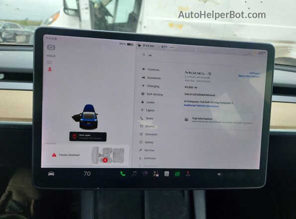 5YJ3E1EB9MF980446 2021 TESLA MODEL Blue 