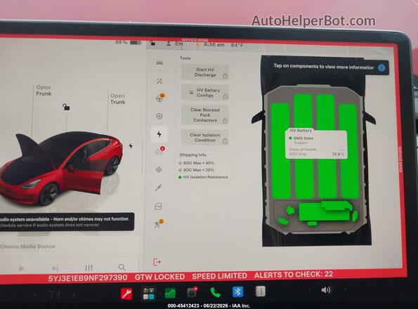 5YJ3E1EB9NF297390 2022 TESLA MODEL 3 Красный 
