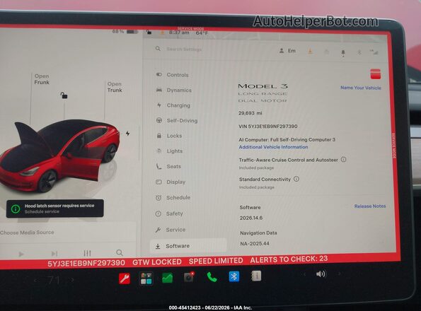 5YJ3E1EB9NF297390 2022 TESLA MODEL 3 Красный 