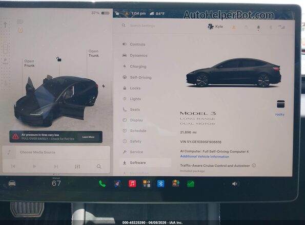 5YJ3E1EB9SF906618 2025 TESLA MODEL 3 Black Հետևի նստատեղերի տեսք