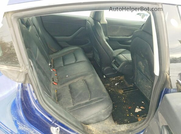 5YJ3E1EBXJF107719 2018 TESLA MODEL Blue Rear seats view