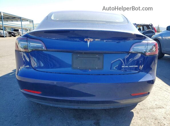 5YJ3E1EBXKF210821 2019 TESLA MODEL Blue Rear view