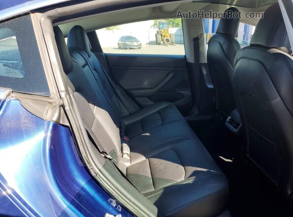 5YJ3E1EBXKF210821 2019 TESLA MODEL Blue Rear seats view