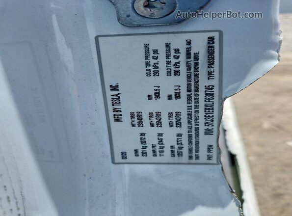 5YJ3E1EBXLF638745 2020 TESLA MODEL White 