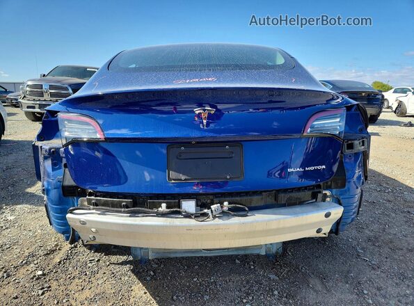 5YJ3E1EBXMF005941 2021 TESLA MODEL Blue Вид ззаду