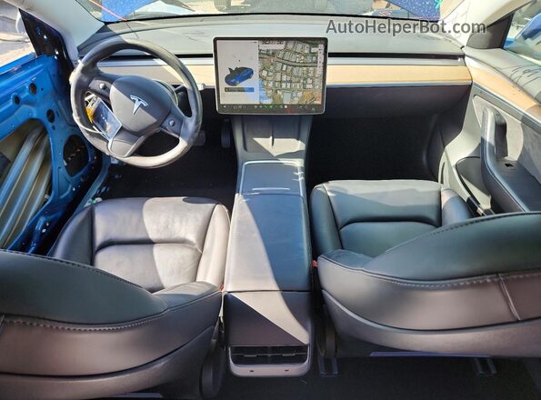 5YJ3E1EBXMF005941 2021 TESLA MODEL Blue Вид панелі приладів