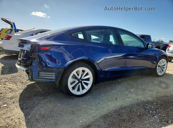 5YJ3E1EBXMF005941 2021 TESLA MODEL Blue Задня права чверть