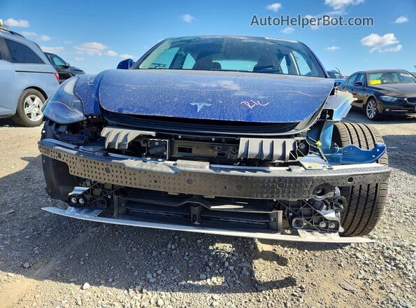5YJ3E1EBXMF005941 2021 TESLA MODEL Blue Вид спереду