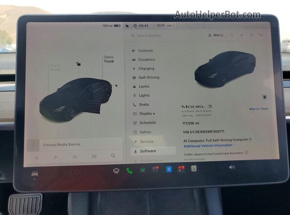 5YJ3E1EBXMF069171 2021 TESLA MODEL Gray 