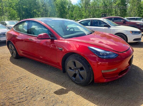 5YJ3E1EBXNF102834 2022 TESLA MODEL Red Առջևի աջ