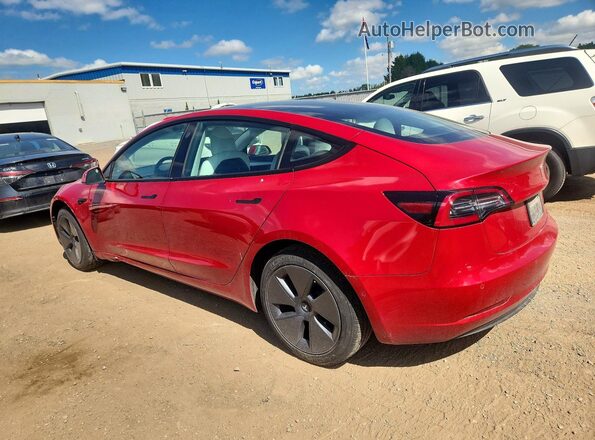 5YJ3E1EBXNF102834 2022 TESLA MODEL Red Հետևի ձախ