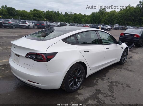 5YJ3E1EBXNF121948 2022 TESLA MODEL 3 White უკანა მარჯვენა