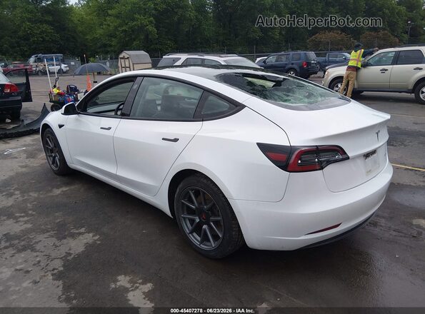 5YJ3E1EBXNF121948 2022 TESLA MODEL 3 White უკანა მარცხენა