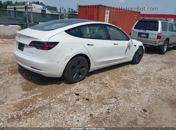 5YJ3E1EBXNF192910 2022 TESLA MODEL 3 White Rear right