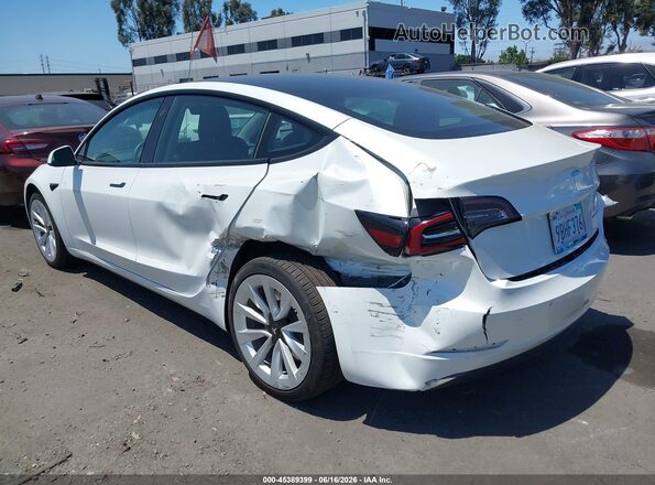 5YJ3E1EBXNF246660 2022 TESLA MODEL 3 White Rear left