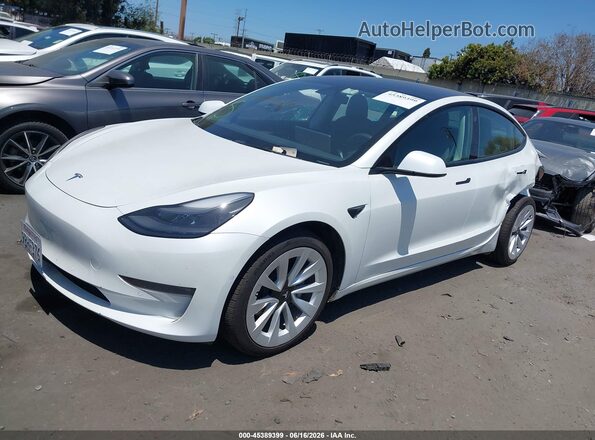 5YJ3E1EBXNF246660 2022 TESLA MODEL 3 White Front left