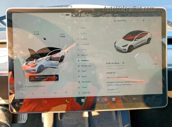 5YJ3E1EBXPF387876 2023 TESLA MODEL Серый Вид щитка приборов