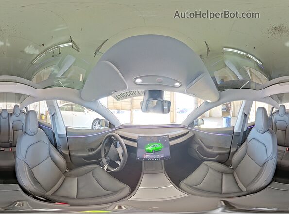 5YJ3E1EBXSF055168 2025 TESLA MODEL Gray სალონის 360-გრადუსიანი ხედი