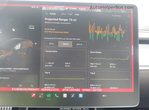 5YJ3E1EC0LF603477 2020 TESLA MODEL 3 Black Widok tylnych siedzeń
