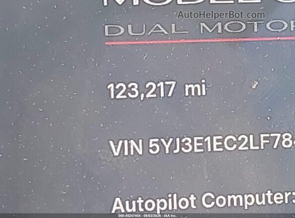 5YJ3E1EC2LF784243 2020 TESLA MODEL 3 White 