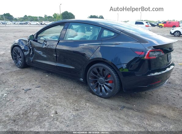 5YJ3E1EC2NF233071 2022 TESLA MODEL 3 Black Rear left