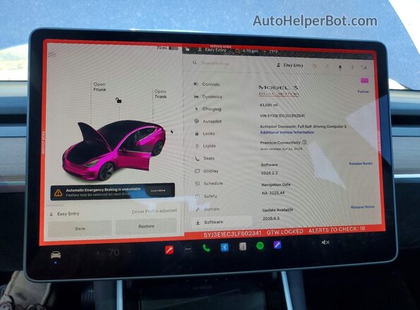 5YJ3E1EC3LF602341 2020 TESLA MODEL Синий 