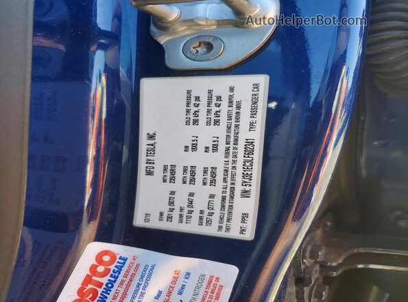 5YJ3E1EC3LF602341 2020 TESLA MODEL Синий 