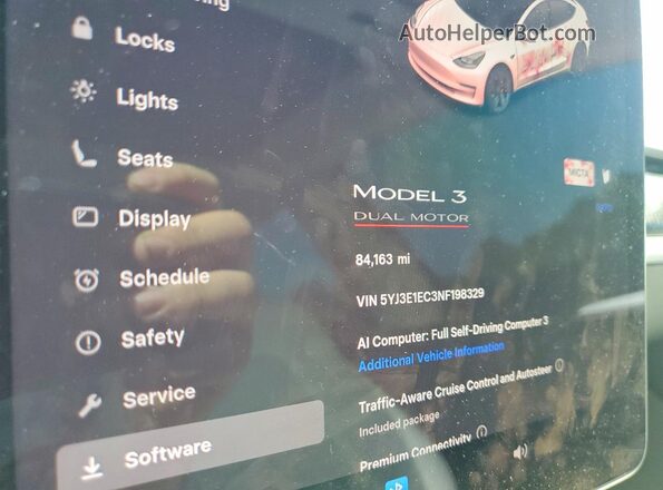 5YJ3E1EC3NF198329 2022 TESLA MODEL Blue Սարքավորումների վահանակի տեսք