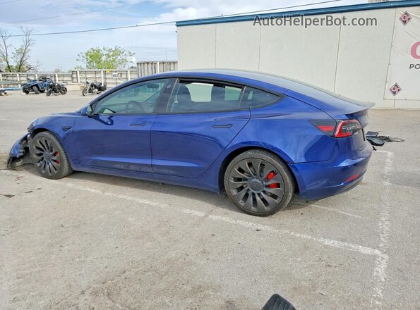 5YJ3E1EC3NF359133 2022 TESLA MODEL Blue Հետևի ձախ