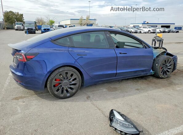 5YJ3E1EC3NF359133 2022 TESLA MODEL Blue Հետևի աջ