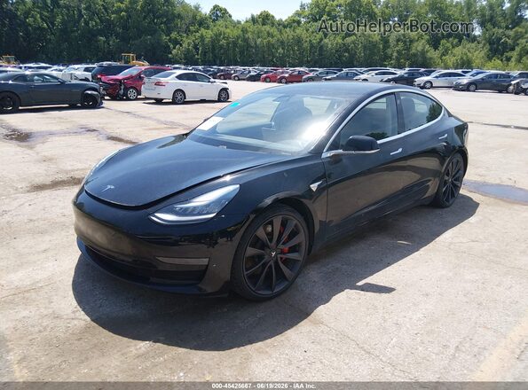 5YJ3E1EC5LF713280 2020 TESLA MODEL 3 Black Առջևի ձախ երեք քառորդ տեսարան