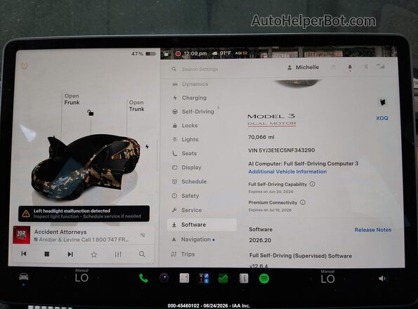 5YJ3E1EC5NF343290 2022 TESLA MODEL 3 Черный Вид задних сидений