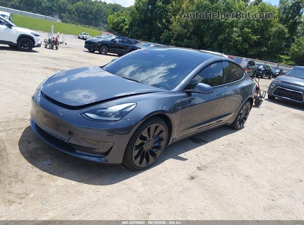 5YJ3E1EC5PF408481 2023 TESLA MODEL 3 Gray წინა მარცხენა ხედი სამი მეოთხედიდან