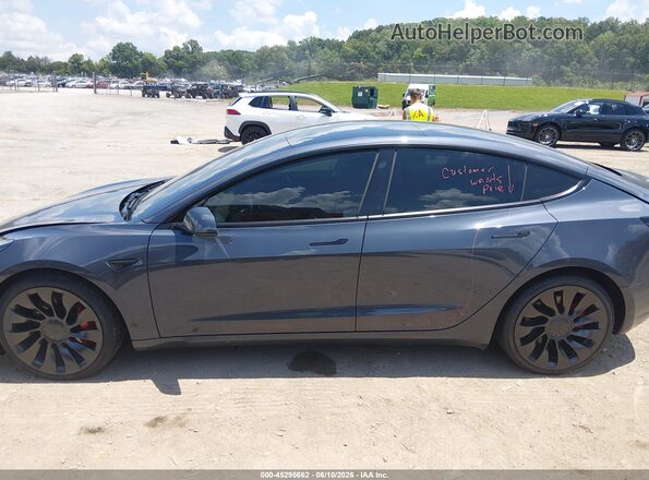 5YJ3E1EC5PF408481 2023 TESLA MODEL 3 Gray უკანა სალონის ხედი